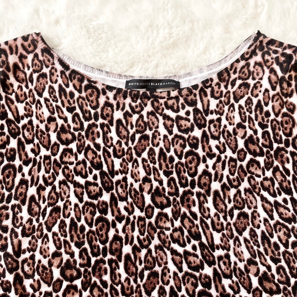 WH|BM Crew Neck Leopard Print Sweater - Picture 5 of 7